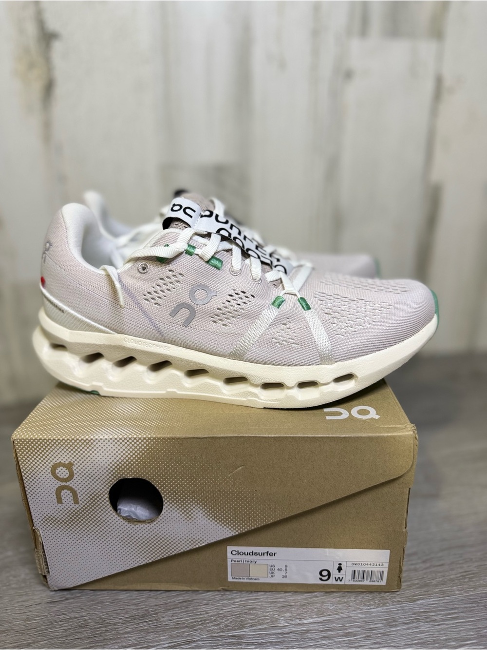 On Running Cloudsurfer Women's Athletic Shoes in Light Pink and White